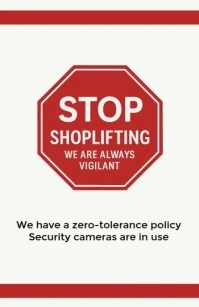 Professional Stop Shoplifting Sign – Retail Security Warning Tabloid Tabloïd template