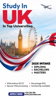 Professional Study In Uk Ad Instagram Story template