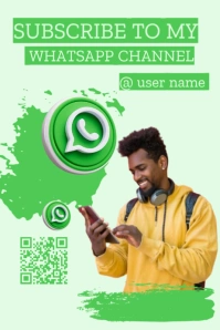 Professional Subscribe  To Whatsapp Channel Poster โปสเตอร์ template