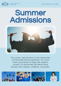 Blu Summer School Admissions A4 Template - Page 1