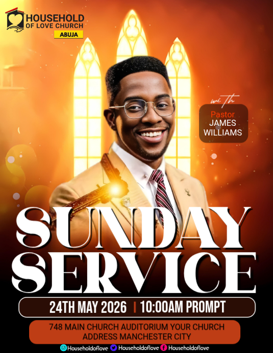 Professional sunday church service flyer Template | PosterMyWall