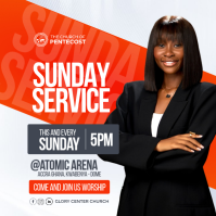 Professional Sunday Church Service Instagram Post Iphosti le-Instagram template