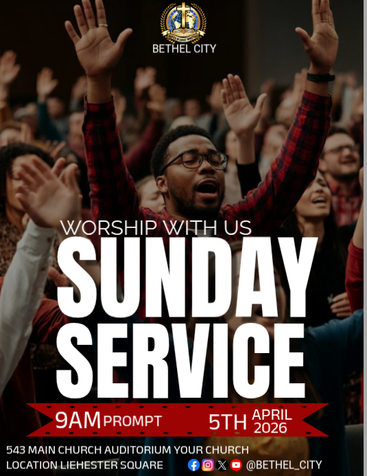 Professional Sunday Church Service template | PosterMyWall