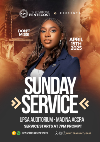 Professional Sunday Service Event A4 template
