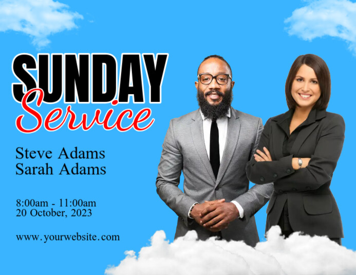 Professional Sunday Service Flyer (us Letter) Template PosterMyWall