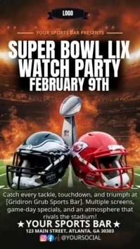 Professional Super Bowl Lix Football Sports Bar Social Media Post.  Eagles. Chiefs  Instagram St (1) template