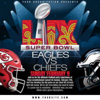 Professional Superbowl Lix Flyer, American Football  Championship. Eagles Vs Chiefs  Instagram Post template