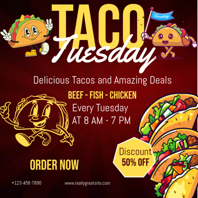 Professional Taco Discount Deal Ad Instagram Post template