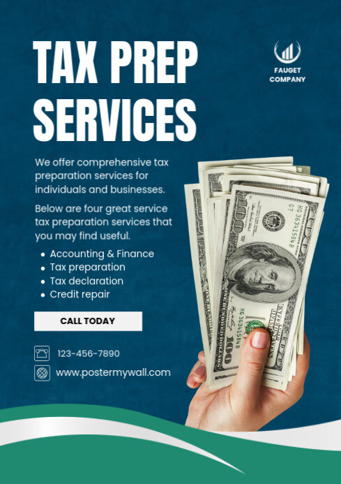 Professional Tax Prep Service A4 Template | PosterMyWall