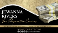 Professional Tax Service Business Card Template. Gold And Black Business Card