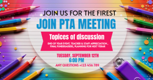 Professional Teacher Meeting Invitation Facebook Shared Image template