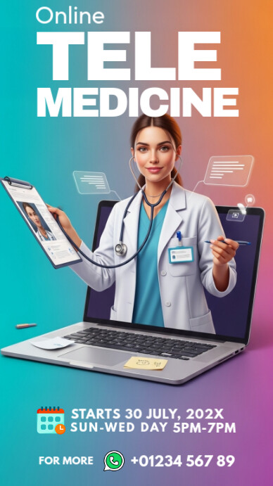 Professional Telemedicine Service Instagram Story template