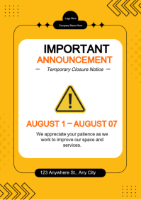 Temporary Closure Notice Flyers Template | PosterMyWall