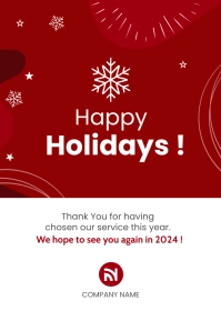 professional thank you card christmas greetin A6 template