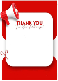 Professional Thank You For Your Patronage Red And White Business Card Design A6 template