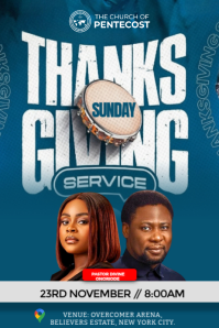 Turquoise Church Thanksgiving Service Iphosta Template