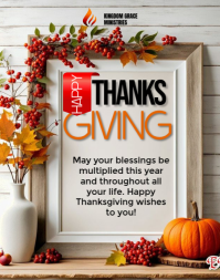 Grau Thanksgiving Greeting Poster/Wallboard Template