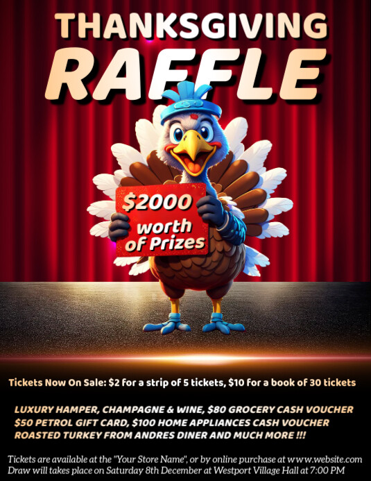 Copy of Professional Thanksgiving Raffle Flyer | PosterMyWall
