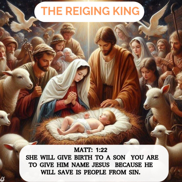 Professional The Birth Of Christ Design Instagram Post Template ...