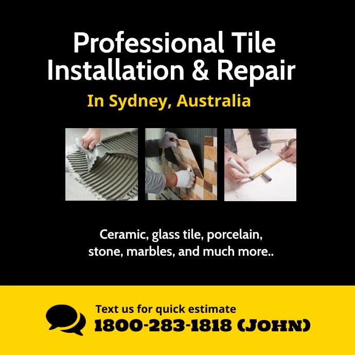 Professional tile installation service instag Template | PosterMyWall
