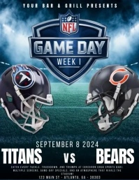Professional Titans Vs Bears Nfl Sunday Flyer template