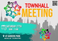 Professional Town Hall Meeting Postcard Postal template