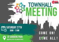 Professional Town Hall Meeting  Postcard template