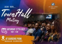 Professional Townhall Meeting  Postcard ไปรษณียบัตร template