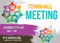 Professional Townhall Meeting Postcard template