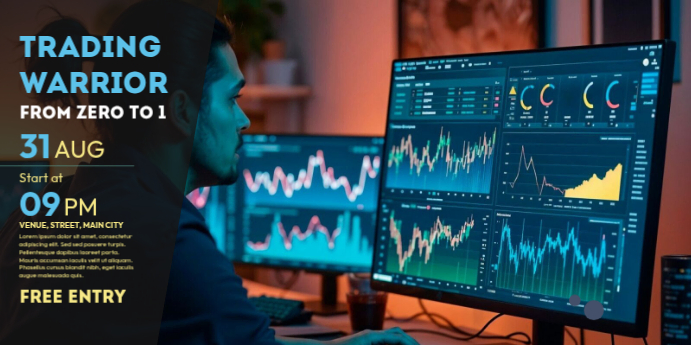 Professional Trading Warrior Eventbrite Banner Template | PosterMyWall