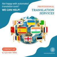 Professional Translation Services Corporate Square Video Template Kvadrat (1:1)