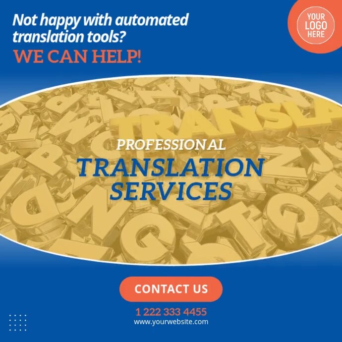 Professional Translation Services Video Ad Template | PosterMyWall