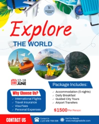 Professional  Travel Agent Flyer Template Instagram Portrait