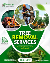 Professional tree removal cutting trimming stump grinding services business advert video flyer Instagram Portrait template