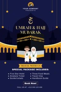 Professional Umrah And Hajj Mubarak Poster template