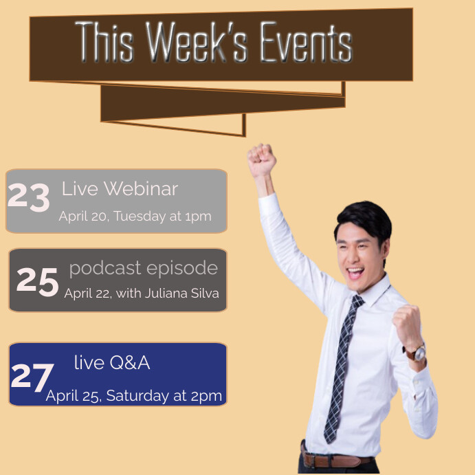 Professional Upcoming events Instagram Post Template | PosterMyWall