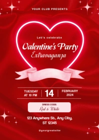 Professional Valentine's Party A3 template