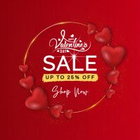 Professional Valentines Day Sale Flyer Square (1:1) template