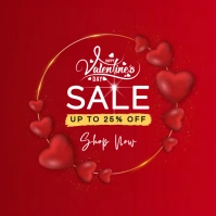 Professional Valentines Day Sale Flyer Square (1:1) template