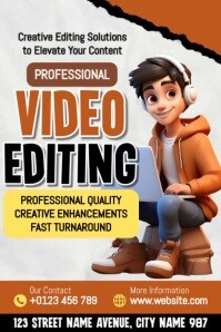 Professional Video Editing Ads Poster template