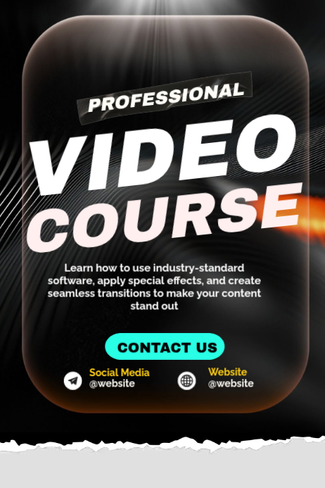 Professional Video Editing Online Course Template | PosterMyWall