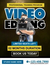 Professional Video Editing Training Flyer (US Letter) template