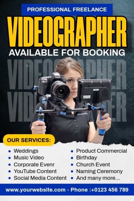 Professional Videographer Ads Plakkaat template
