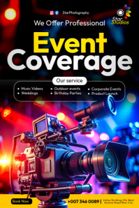Professional Videographer event YouTube coverage advertisement poster maker Editable flyer template