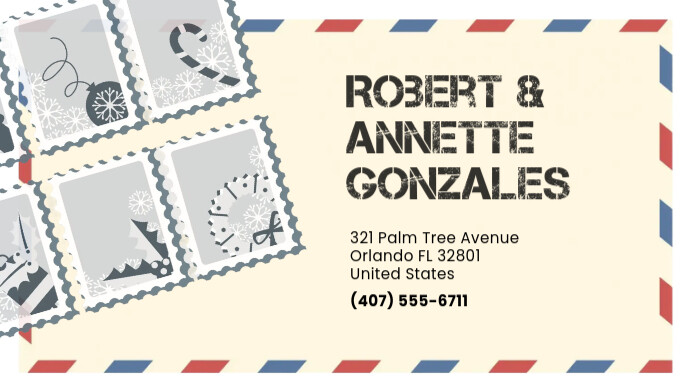 Professional Vintage Address Label Card Template Presentation (16:9)