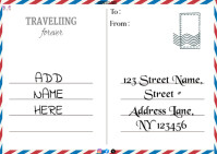 Professional Vintage Airmail Postcard Template | Customizable Travel-themed Design Postcard