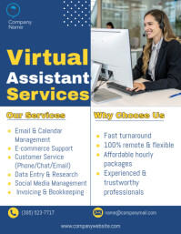 Biały Virtual Assistant Services Flyer Template