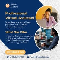 Professional Virtual Assistant Services Poster Template Publicação no Instagram