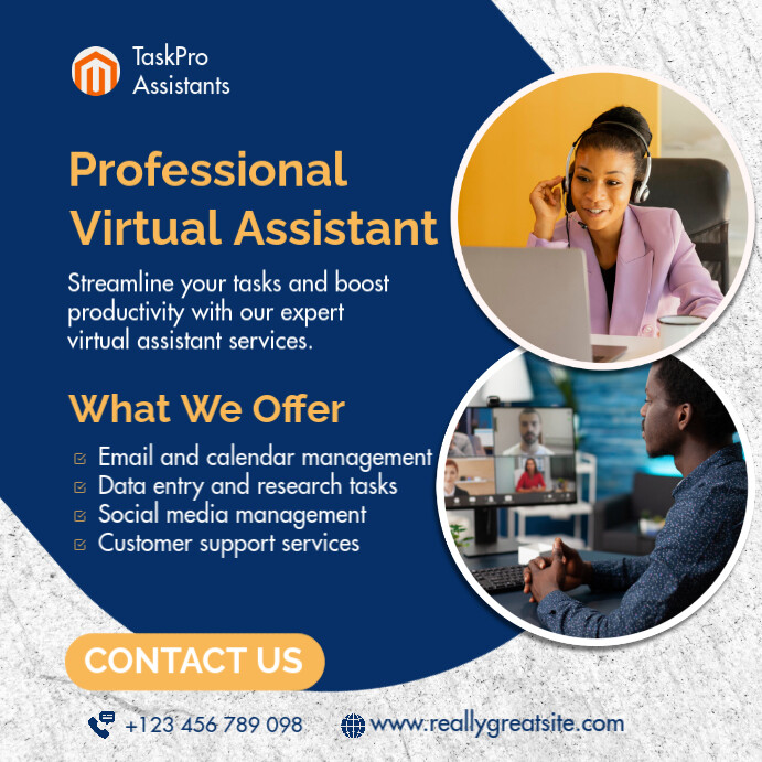 Professional Virtual Assistant Services Poster Template | PosterMyWall