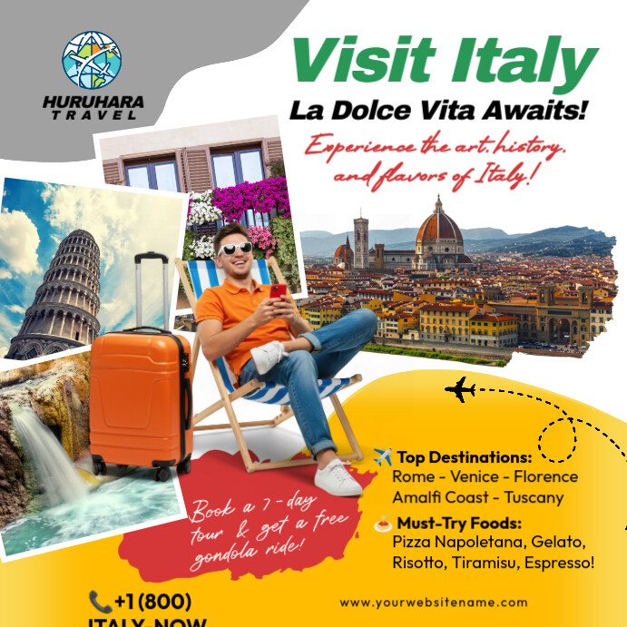 Professional Visit Italy Instagram Post Template | PosterMyWall
